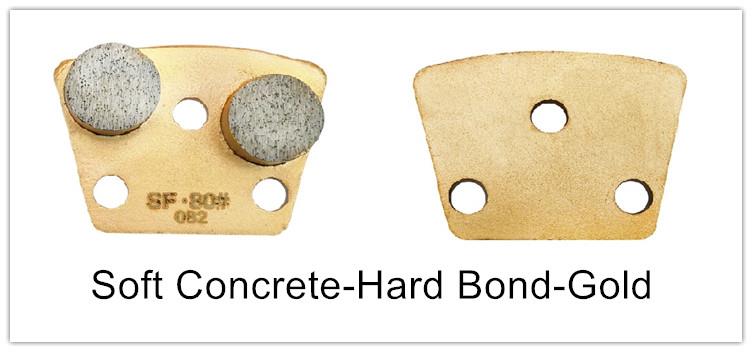 Hard metal bond diamonds-soft concrete