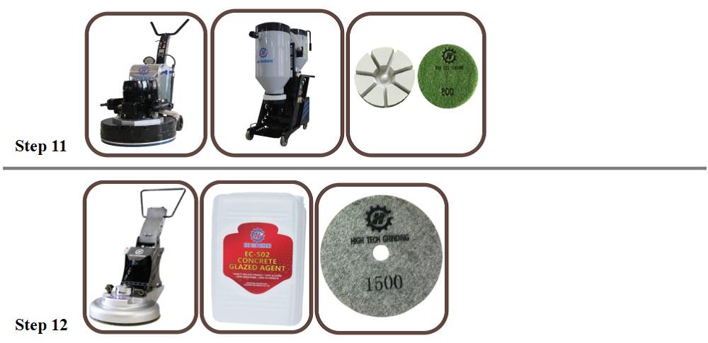 concrete grinding machine+industrial vacuum cleaner+sealer+polishing pads